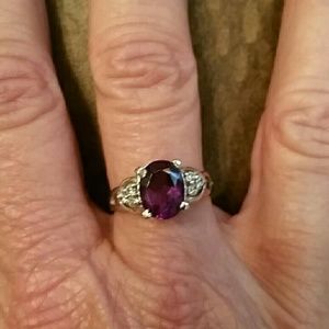 White gold amethyst ring